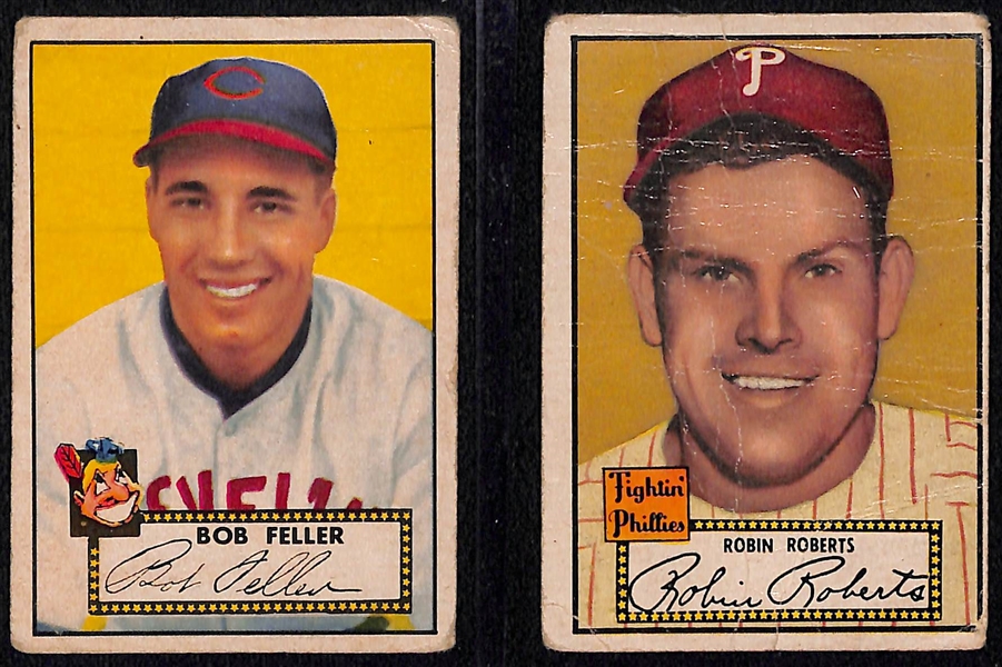 Lot of (17) 1952 Topps Baseball Cards w. Bob Feller