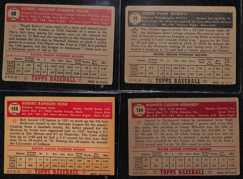 Lot of (17) 1952 Topps Baseball Cards w. Bob Feller