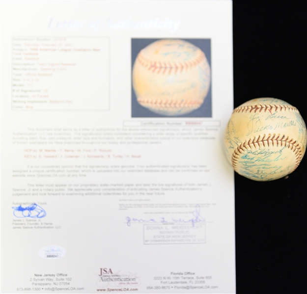 1955 Yankees (AL Champs) Team Signed Official Spalding Baseball - 25 Signatures w. Mantle, Berra, Ford, Rizzuto, Howard, + (JSA LOA)