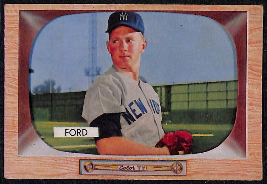 Lot of (130) 1955 Bowman Baseball Cards w. Whitey Ford