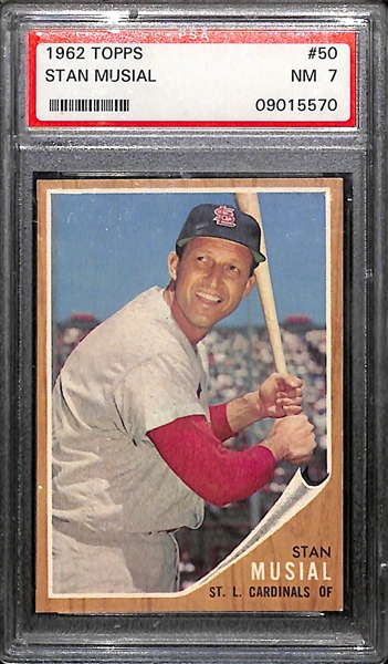1962 Topps Stan Musial #50 Graded PSA 7 NM