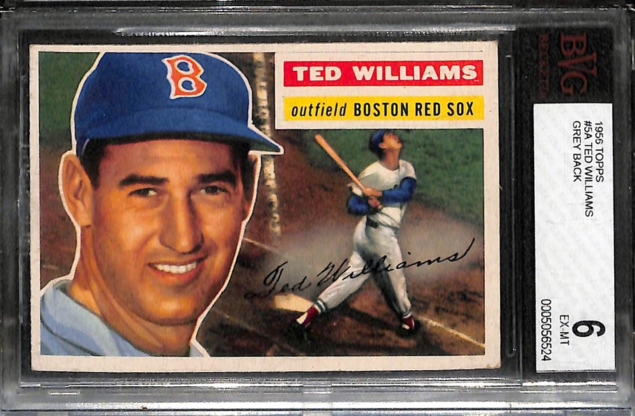 1956 Topps Ted Williams (Gray Back) #5 Graded Beckett BVG 6