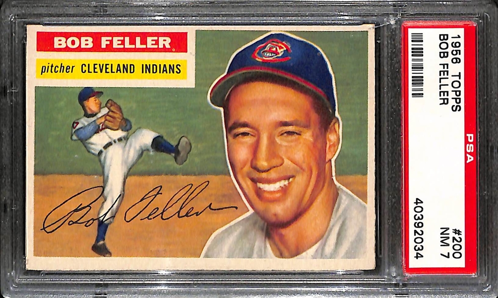 1956 Topps Bob Feller #200 Graded PSA 7 NM
