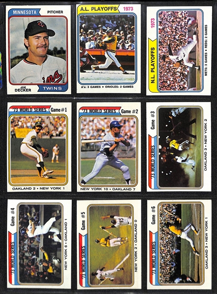 1974 Topps Baseball Card Complete Set (All 660 Cards!) w. 44 Card Traded Set