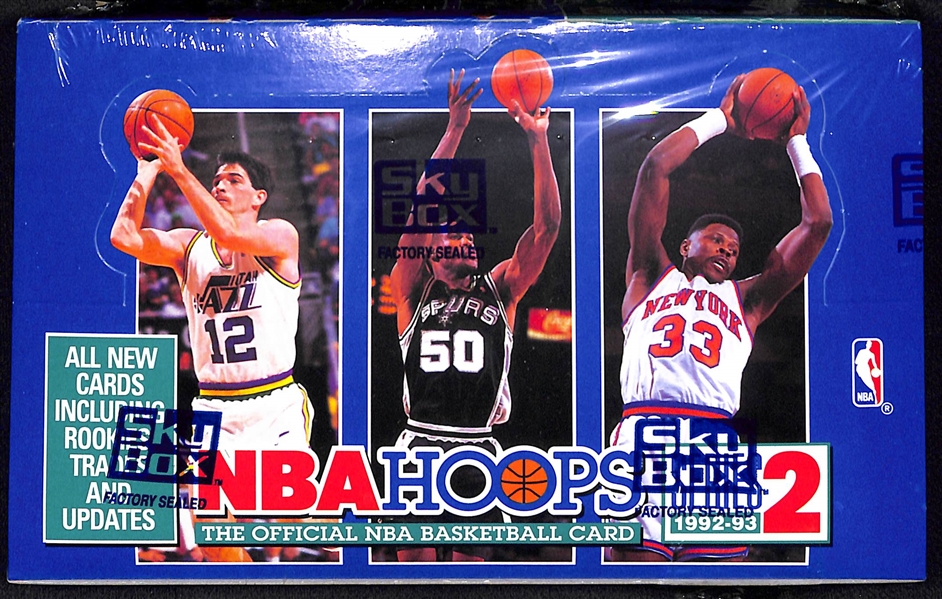 1992-93 NBA Hoops Series 2 Unopened Basketball Boxes (Shaquille O’Neal Rookie Year) - Some Tearing on Plastic Factory Seal