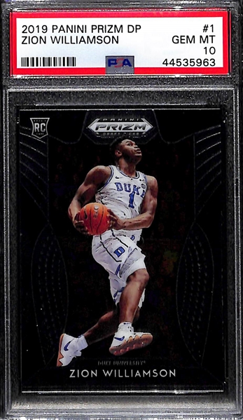 2019-20 Prizm Draft Zion Williamson Rookie Card (#1) Graded PSA 10 Gem Mint
