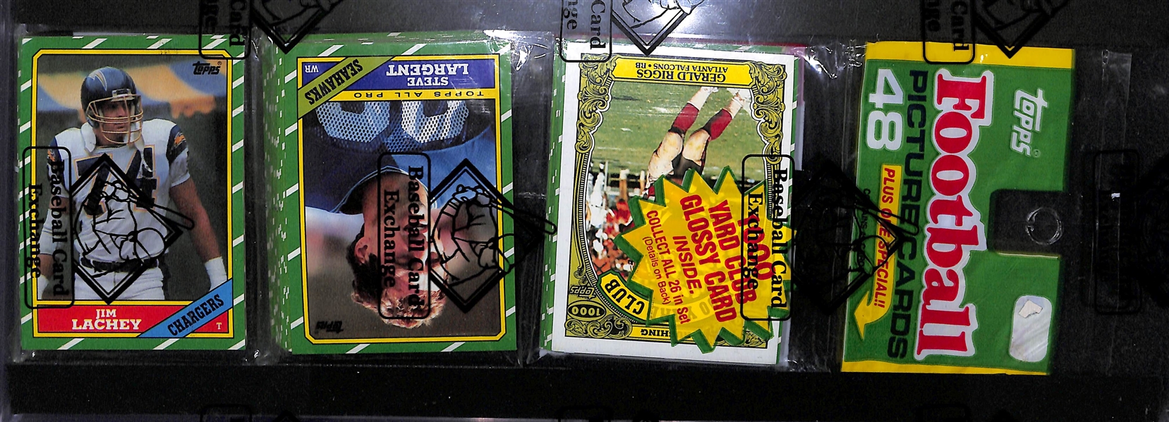 1986 Topps Football Unopened Rack Pack - Steve Young on Back of One Pack - BBCE Sealed - Jerry Rice Rookie Year