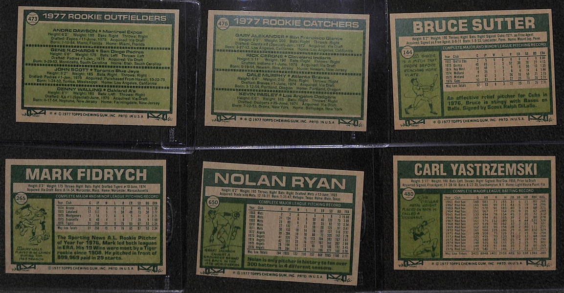 1977 Topps Baseball Complete Set of 660 Cards w. Andre Dawson Rookie Card