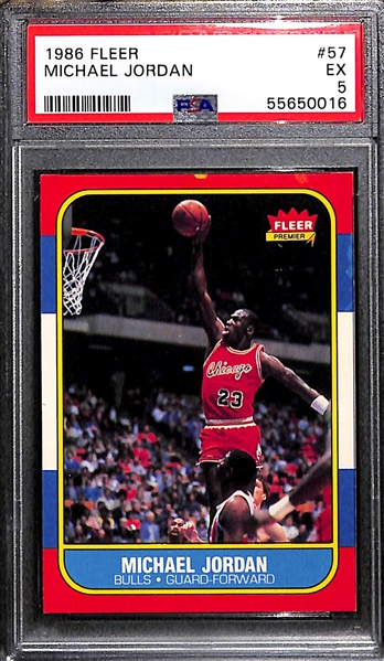 1986-87 Fleer Michael Jordan #57 Rookie Card Graded PSA 5