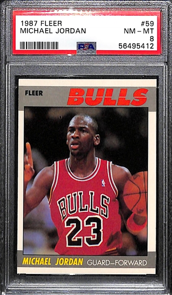 1987-88 Fleer Michael Jordan #59 2nd Year Card Graded PSA 8