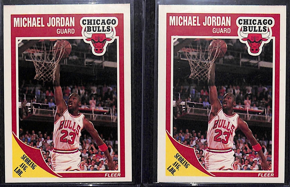 Lot of (2) 1989-90 Fleer Michael Jordan #21 Cards (4th Year)