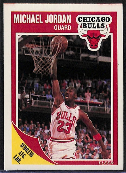 Lot of (2) 1989-90 Fleer Michael Jordan #21 Cards (4th Year)
