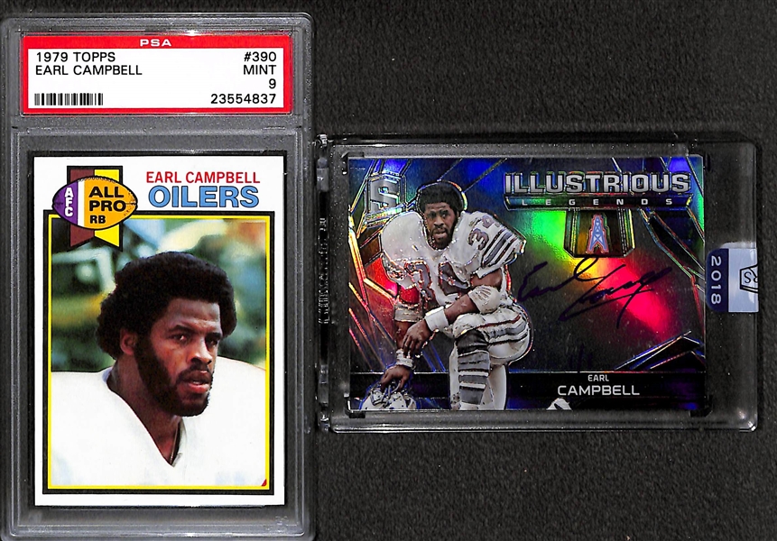 1979 Topps Earl Campbell RC PSA 9 w. 2018 Spectra Autograph 1/1