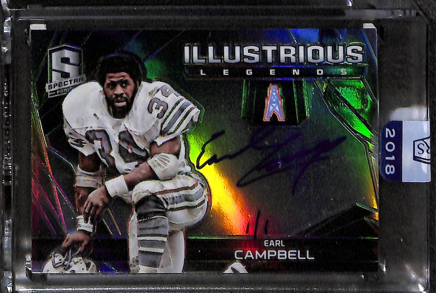 1979 Topps Earl Campbell RC PSA 9 w. 2018 Spectra Autograph 1/1