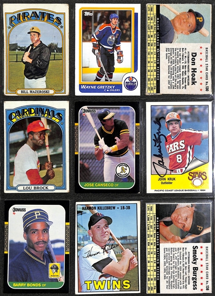 Lot of (125+) Mostly 1960's-80's Baseball Star and Rookie Cards Inc. Clemente, Aaron, Henderson