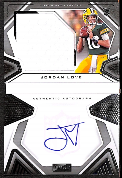 Lot of (2) 2020 Panini Playbook Autographed Jersey Cards - Jordan Love #45/149 & La'Michal Perine #1/5
