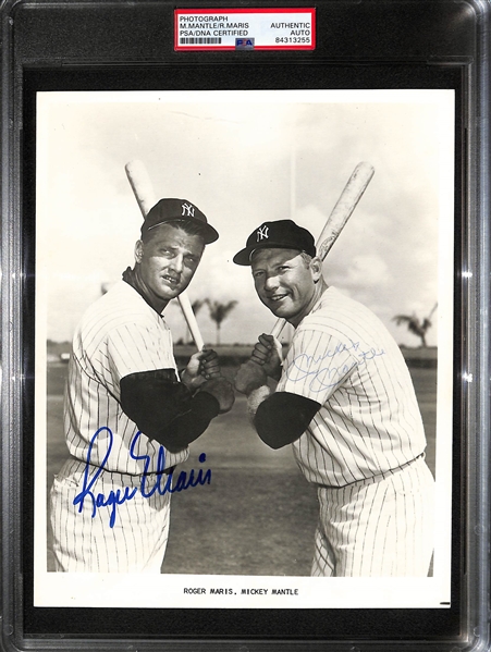 Mickey Mantle & Roger Maris Signed 8x10 Photo - PSA/DNA Slabbed