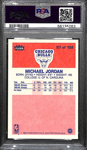 1986-87 Fleer Michael Jordan Rookie Card #57 Graded PSA 7