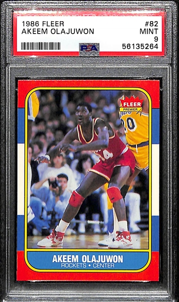1986-87 Fleer Hakeem Olajuwon Rookie Card #82 Graded PSA 9