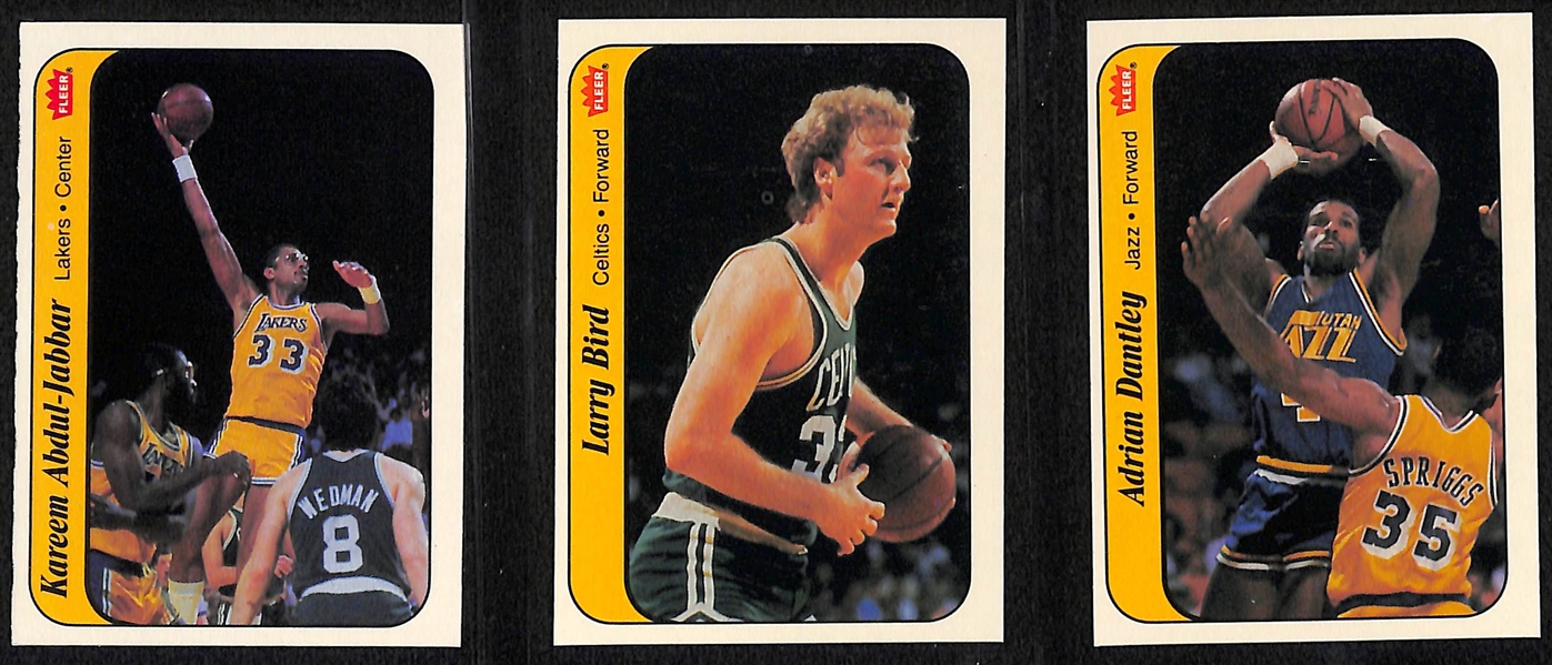 Pack-Fresh 1986-87 Fleer Basketball Sticker Set - Missing Michael Jordan Rookie Sticker (10 of 11 Stickers)