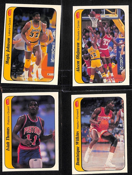 Pack-Fresh 1986-87 Fleer Basketball Sticker Set - Missing Michael Jordan Rookie Sticker (10 of 11 Stickers)