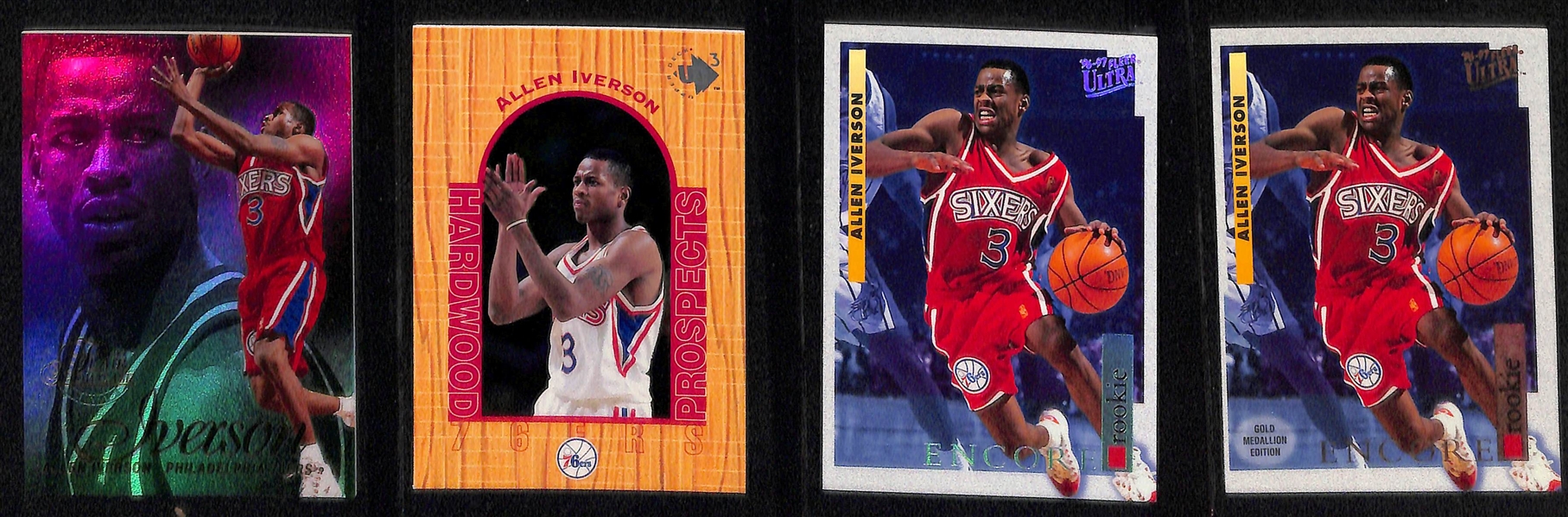 (24) Allen Iverson Rookie Cards and (4) 2nd Year Cards Inc, Rookies From Upper Deck, Fleer, and Topps Products