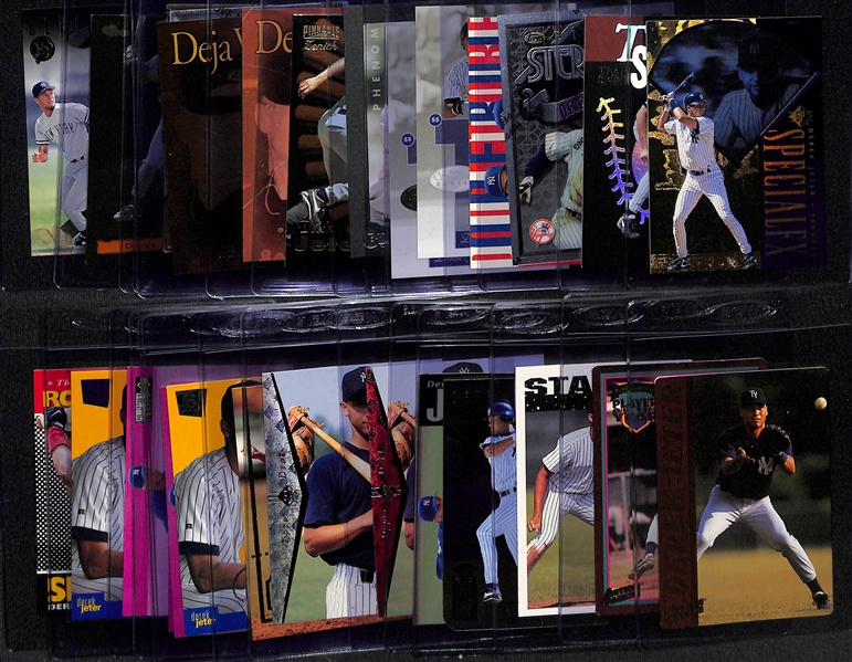 (28) Derek Jeter Cards - Mostly Insert & Early Career Cards w. Many Short Print and Variation Cards