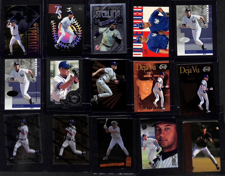 (28) Derek Jeter Cards - Mostly Insert & Early Career Cards w. Many Short Print and Variation Cards