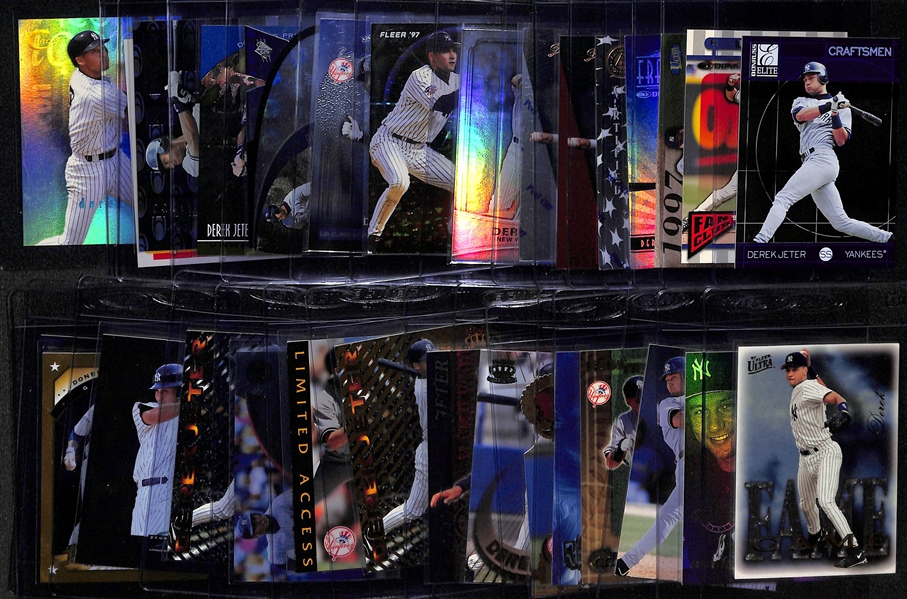(30) Derek Jeter Cards - Mostly Insert & Early Career Cards w. Many Short Print and Variation Cards