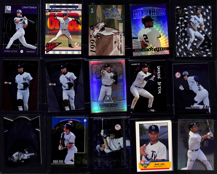 (30) Derek Jeter Cards - Mostly Insert & Early Career Cards w. Many Short Print and Variation Cards