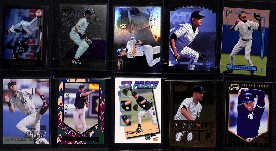 (32) Derek Jeter Cards - Mostly Insert & Early Career Cards w. Many Short Print and Variation Cards