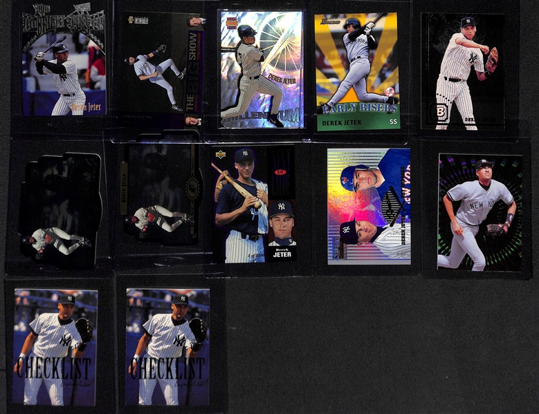 (32) Derek Jeter Cards - Mostly Insert & Early Career Cards w. Many Short Print and Variation Cards