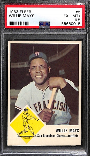 1963 Fleer Willie Mays #5 Graded PSA 6.5