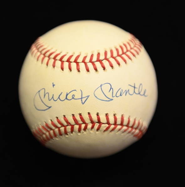 Mickey Mantle Single Signed OAL Rawlings Baseball PSA/DNA Grade 7.5 (Auto Grade 8, Baseball Grade 7)