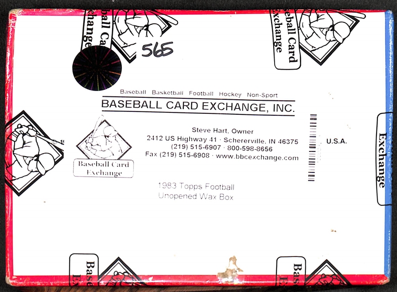 1983 Topps Football Unopened Wax Box - BBCE Sealed - Marcus Allen & Mike Singletary Rookie Year