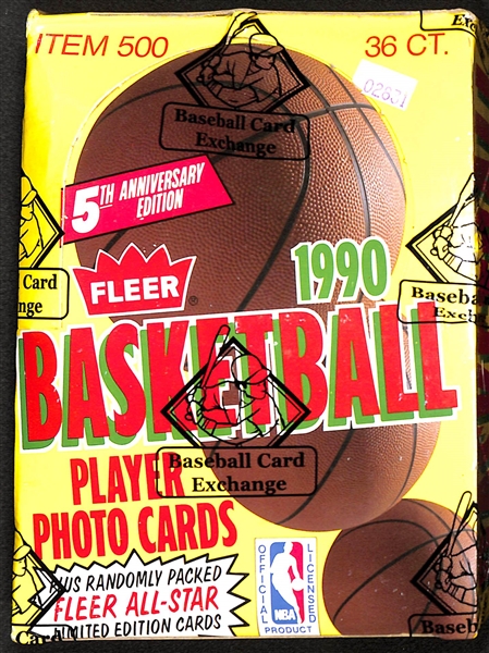 1990 Fleer Basketball Unopened Wax Pack Box - BBCE Sealed