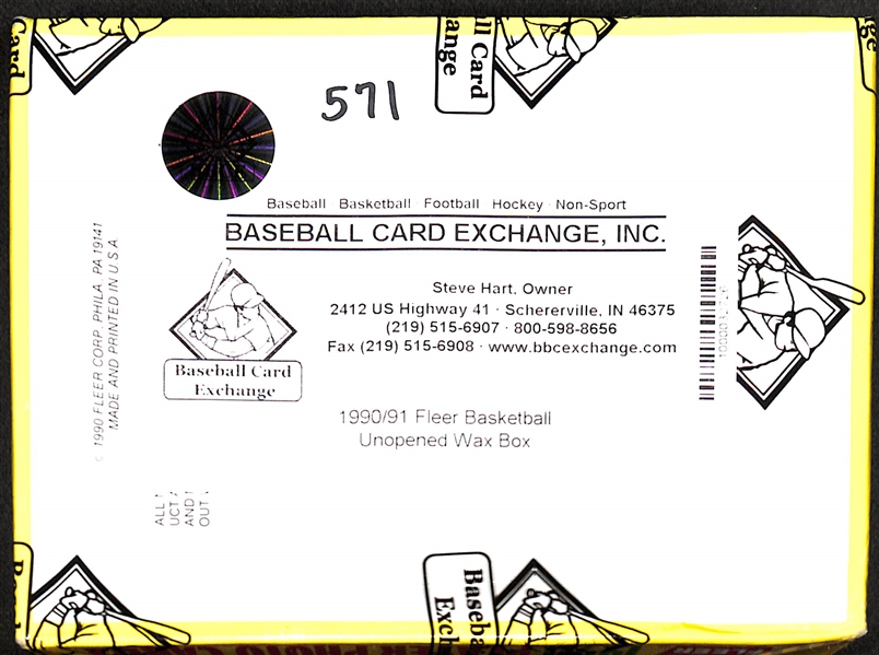 1990 Fleer Basketball Unopened Wax Pack Box - BBCE Sealed