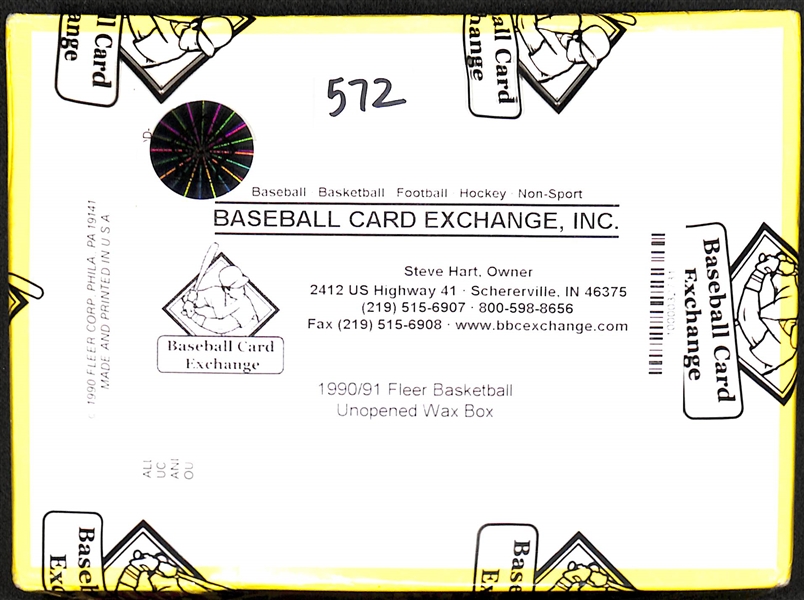 1990 Fleer Basketball Unopened Wax Pack Box - BBCE Sealed