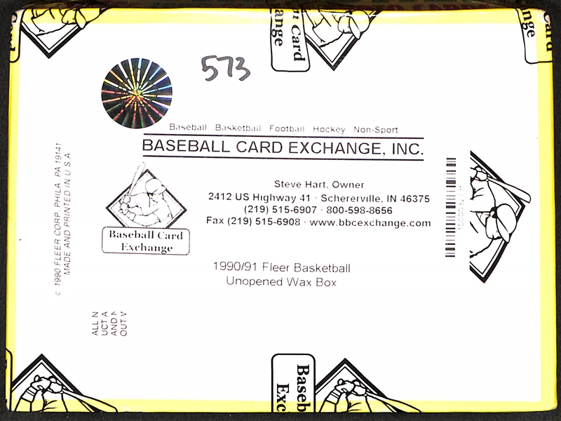 1990 Fleer Basketball Unopened Wax Pack Box - BBCE Sealed