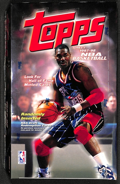 1997-98 Topps Basketball Series 1 Factory Sealed Hobby Box - Possible Michael Jordan and 2nd Year Kobe Bryant Cards