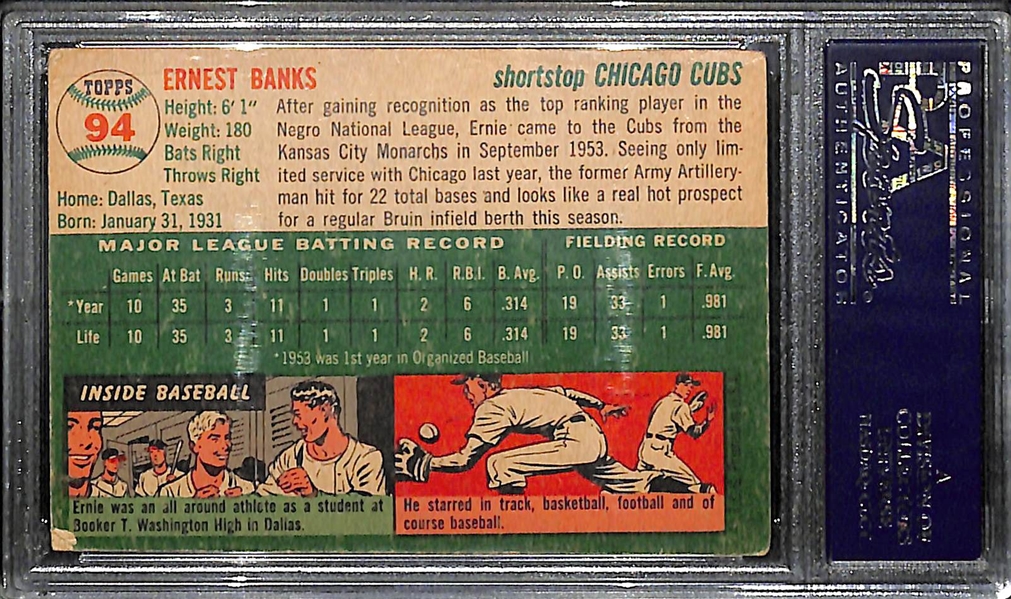 1954 Topps Ernie Banks #94 Rookie Card Graded PSA 3