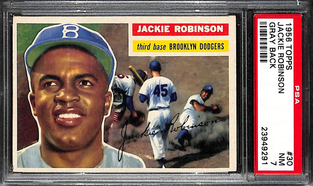 1956 Topps Jackie Robinson #30 Graded PSA 7 Near Mint!  