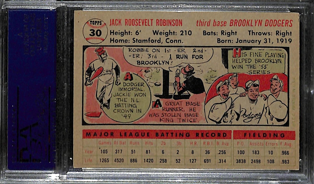 1956 Topps Jackie Robinson #30 Graded PSA 7 Near Mint!  