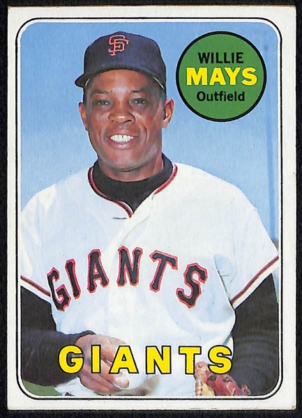 1967 Topps Mickey Mantle (#150) and 1969 Topps Willie Mays (#190)
