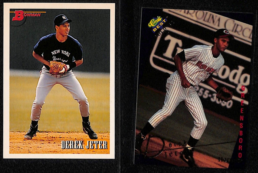 (6) Baseball Rookies w. 1989 Upper Deck Griffey Jr., 1984 Donruss Mattingly, (4) Derek Jeter (Bowman, Classic, Classic Best, Fleer Excel)