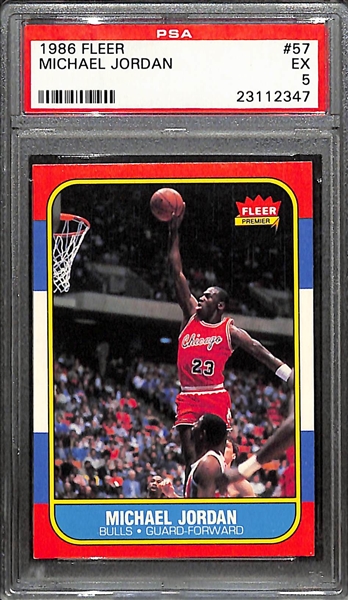 1986-87 Fleer Basketball Michael Jordan Rookie Card #57 Graded PSA 5
