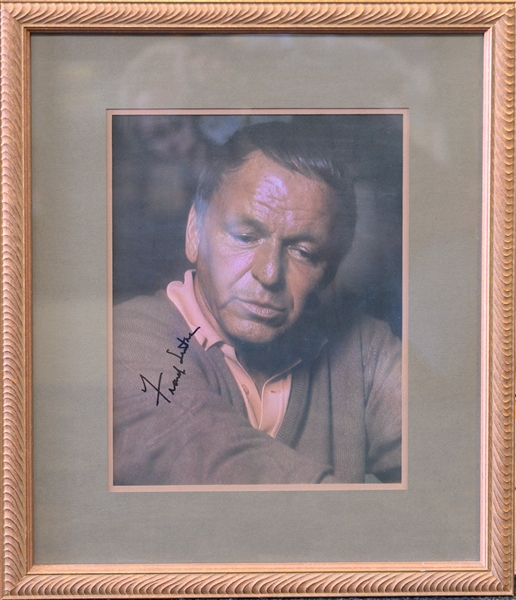 Frank Sinatra Signed 9x12 Photo w/in 16x18 Frame (Full JSA Letter of Authenticity)