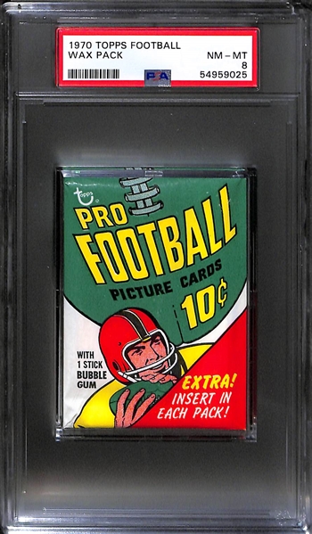 1970 Topps Football Wax Pack (OJ Simpson Rookie Year) Graded PSA 8 (New PSA Holder)