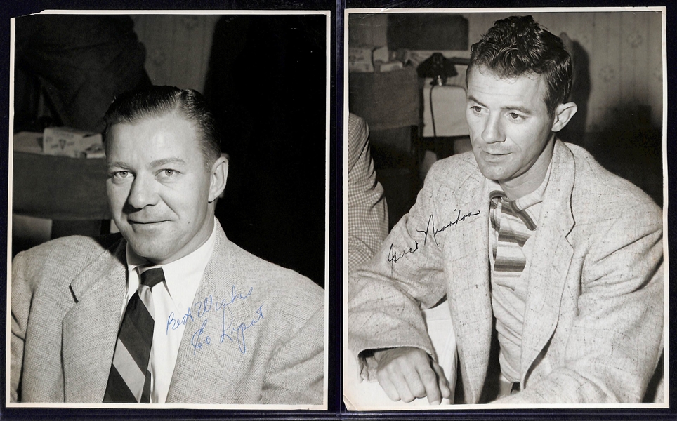 Lot of 5 1953 Signed Original US Air Force Type 1 Photos From MLB Tour of Japan Inc. Garcia, Jensen, Simmons, Lopat, Niarhos (JSA Auction Letter)