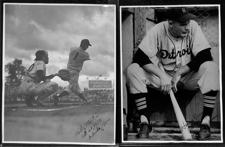 Lot of 7 1953 Original US Air Force Type 1 Photos From MLB Tour of Japan  Inc. Mathews, Slaughter, Martin